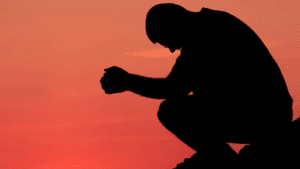 Praying Man Silhouette